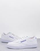 Reebok Club C Sneakers In White With Chalk Blue Sole