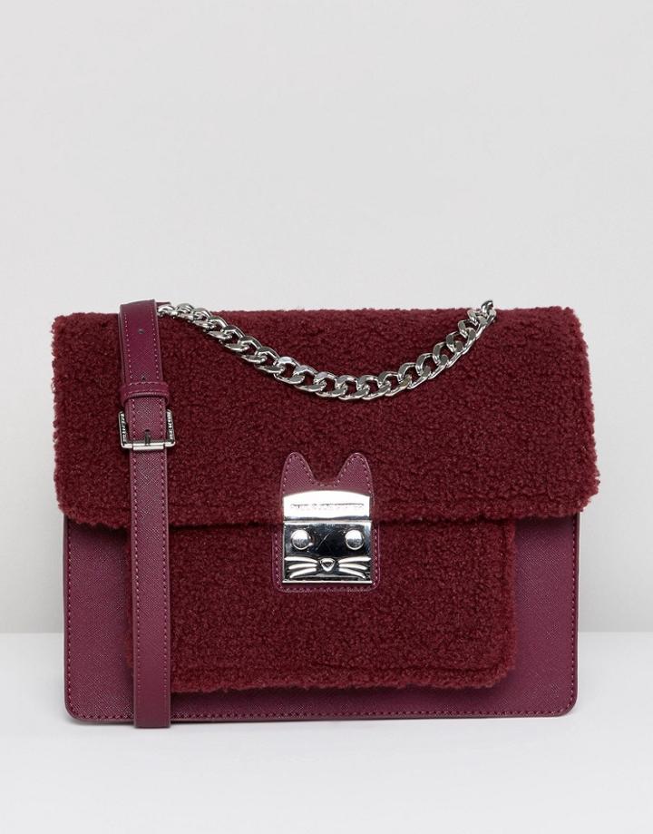 Paul & Joe Sister Shearling Shoulder Bag - Red