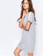 New Look Stripe Shoulder Sweat Dress - Gray