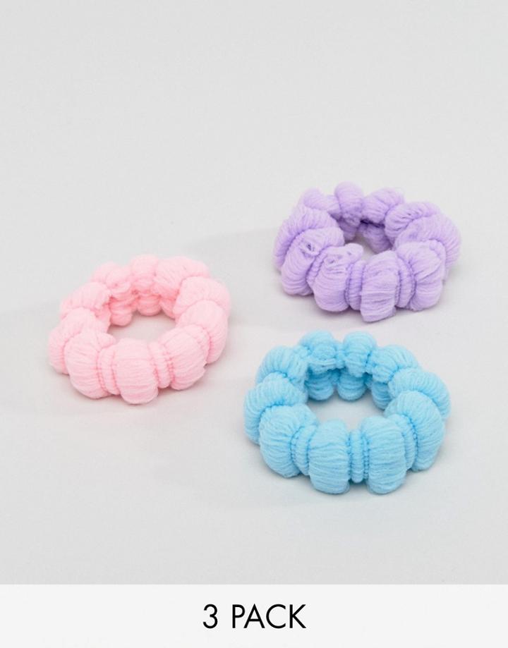 Asos Pack Of 3 Fabric Hair Ties - Multi
