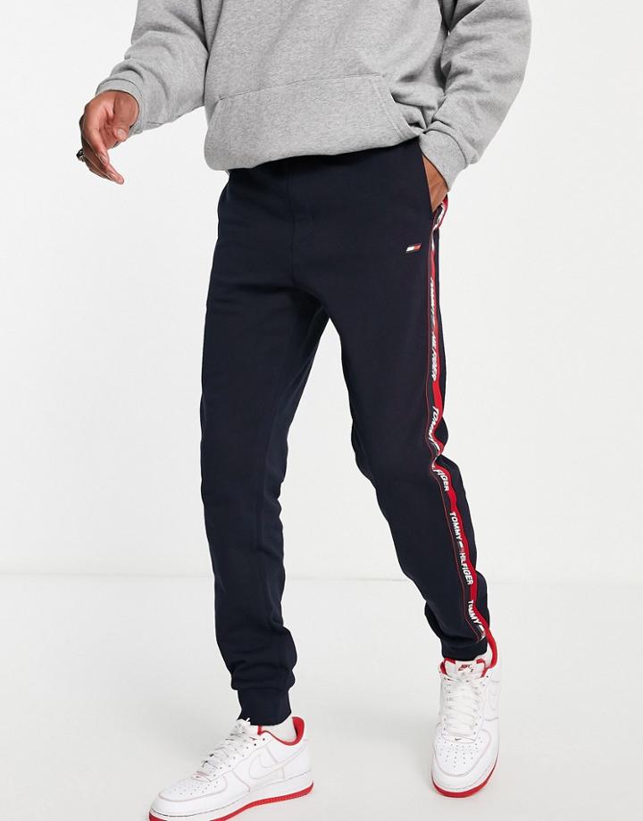 Tommy Hilfiger Performance Sweatpants With Taping In Navy