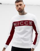 Nicce Sweatshirt With Chest Logo Exclusive To Asos - White