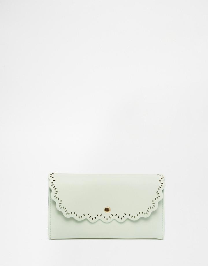 Asos Scallop Edge Envelope Purse - Mint