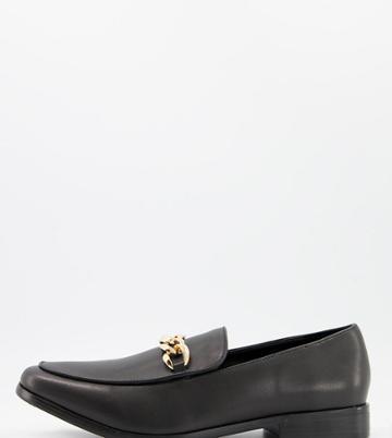 Rule London Wide Fit Leather Woven Lace Up Summer Shoes In Black