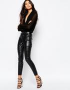 Fleur East By Lipsy Pu Legging With Zip Pocket - Black