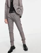 Asos Design Skinny Suit Pants In Jacquard Geo In Black