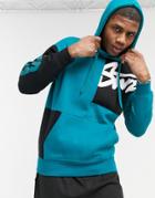 Pull & Bear Hoodie With Contrast Print In Green