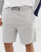 Only & Sons Logo Drawstring Oversize Fit Jersey Shorts In Light Gray Melange