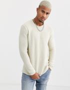 Only & Sons Crew Neck Knitted Sweater In Gray