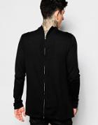 Asos Sweater With Zip Back And Funnel Neck - Black