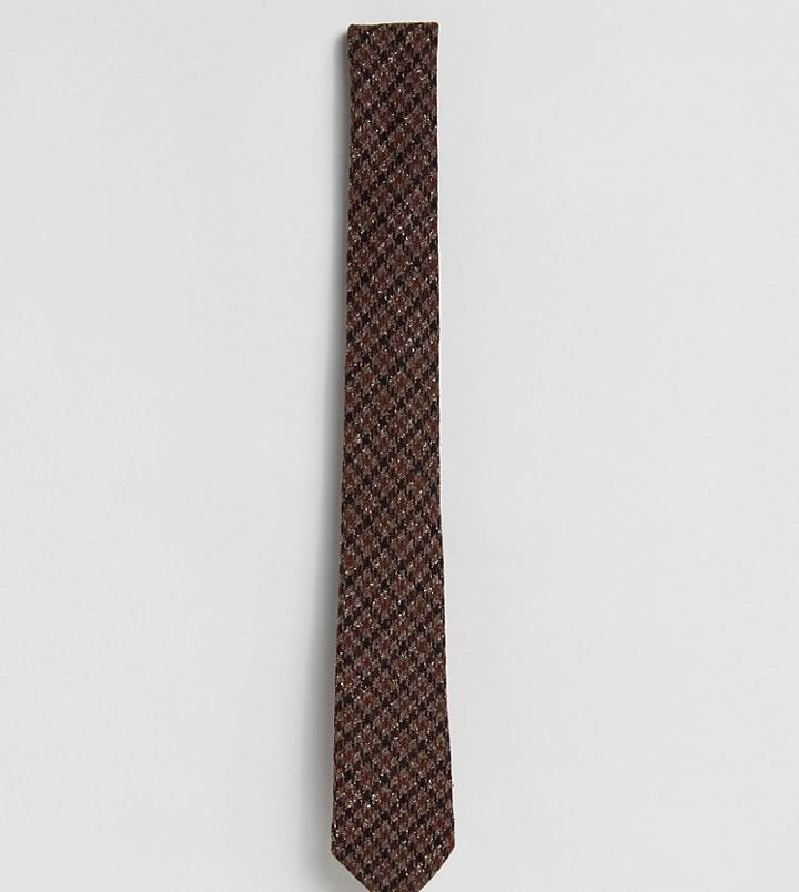 Heart & Dagger Tie In Dogstooth Fleck - Brown