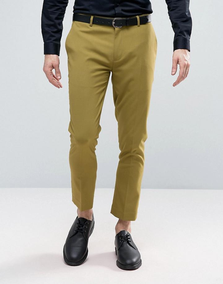 Asos Super Skinny Cropped Pant In Light Green - Green