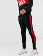 Only & Sons Side Stripe Sweat Sweatpants In Black - Black