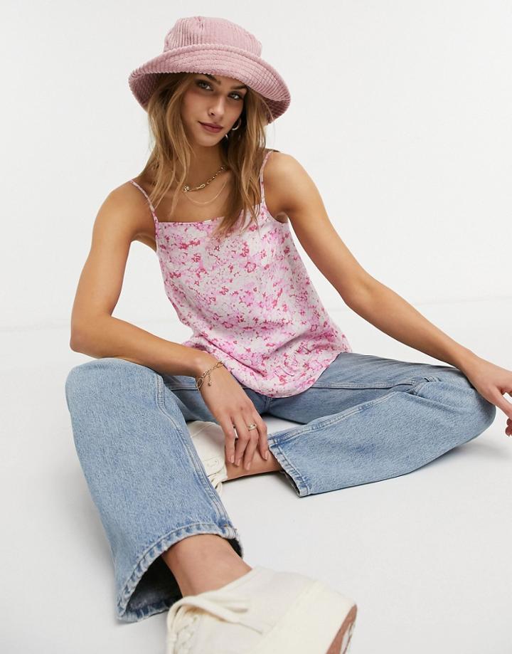 Warehouse Pink Haze Peplum Cami In Multi