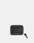 Topshop Leather Zip Wallet In Black