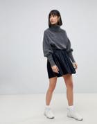 Moss Copenhagen Mini Pleated Skirt-navy