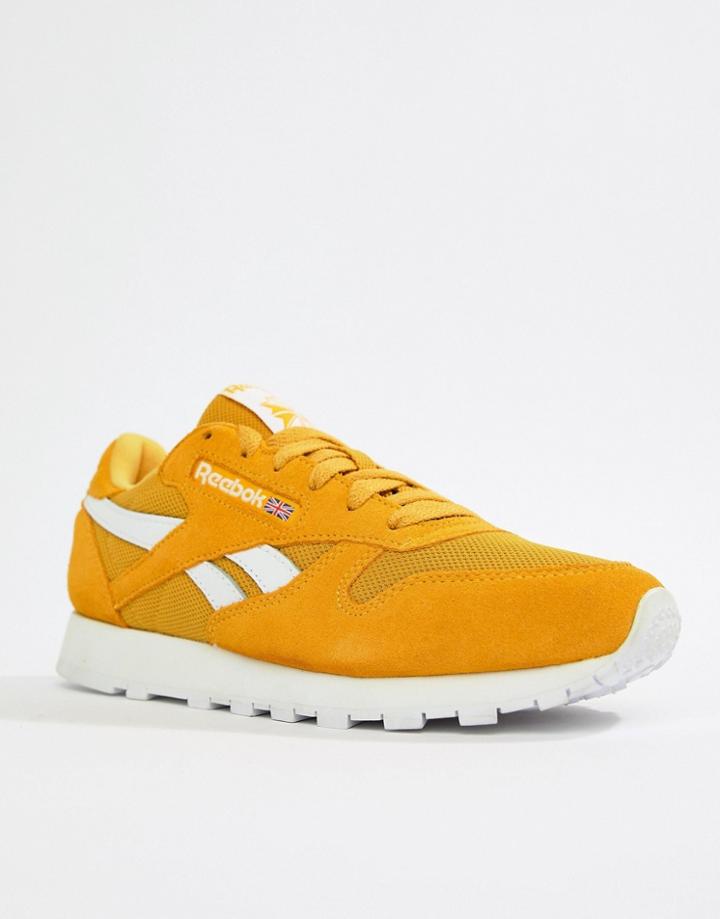 Reebok Yellow Classic Leather Mu Sneakers