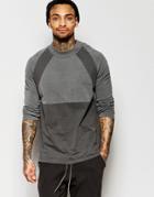 Asos Sweatshirt With Cut & Sew Panels In Gray - Gray Marl