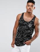 Hype Tank In Black With Camo Print - Black