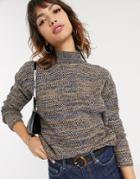 Esprit Space Dye High Neck Knitted Sweater In Multi