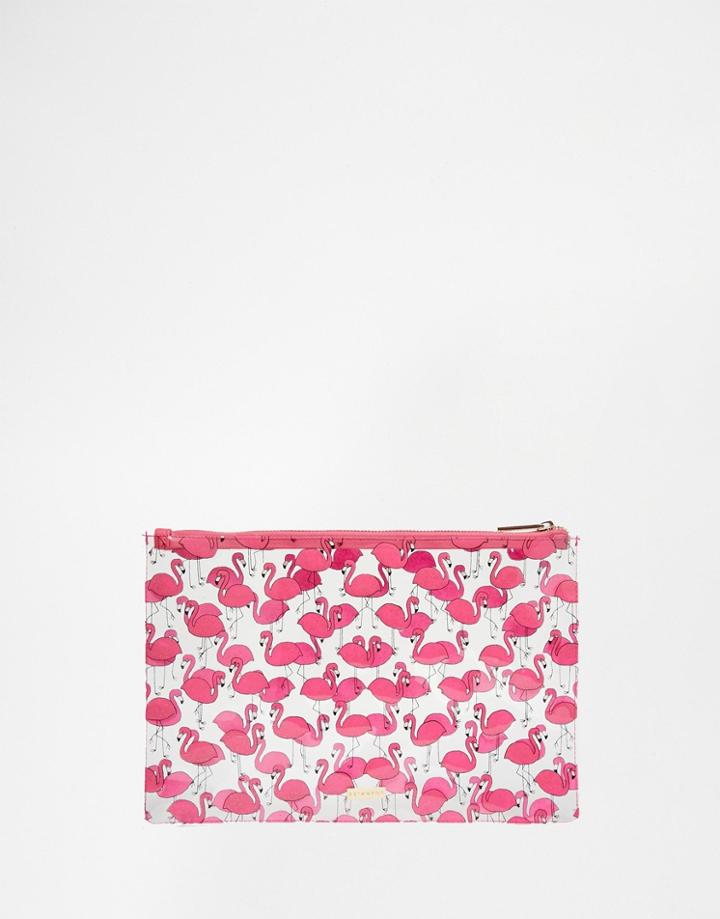 Skinnydip Exclusive Pink Flamingo Glitter Pouch - Pink