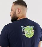 Asos Design Plus Rick And Morty T-shirt-navy
