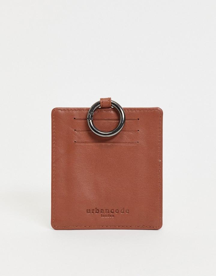 Urbancode Leather Card Holder With Coin Section-brown