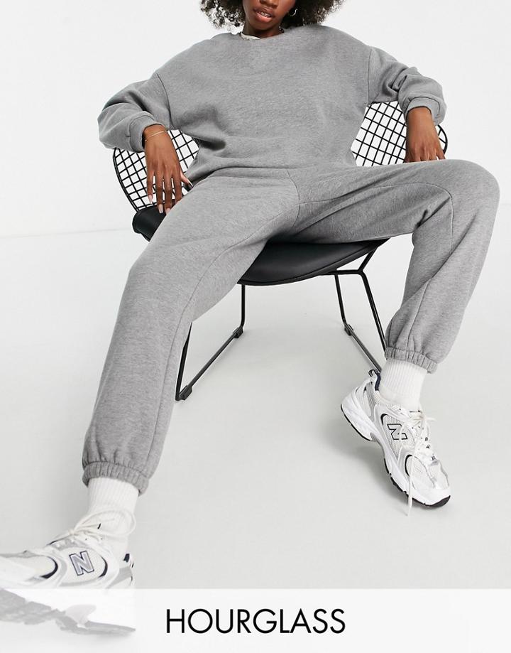Asos Design Hourglass Tracksuit Ultimate Sweatshirt / Sweatpants In Charcoal-grey