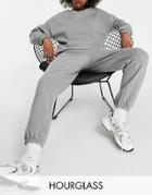 Asos Design Hourglass Tracksuit Ultimate Sweatshirt / Sweatpants In Charcoal-grey