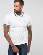 Diesel T-randy Tipped Logo Polo In White - White