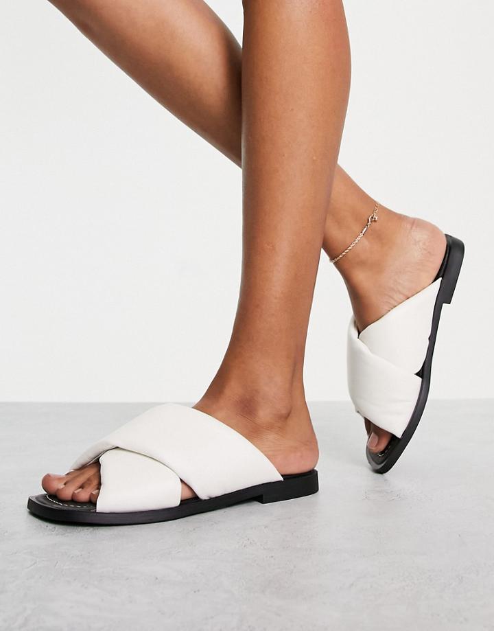 River Island Cross Strap Sandal In White