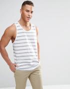 D-struct Jacquard Geo-tribal Stripe Tank - White