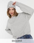 Reclaimed Vintage Inspired Tonal Logo Sweatshirt In Gray-grey