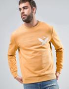 Dead Vintage Rust Crew Neck Sweater With Chest Logo - Tan