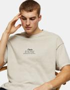 Topman T-shirt With Paris Print In Stone-neutral