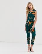Ax Paris Sleeveless Wrap Jumpsuit-blue