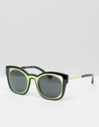 Emporio Armani Cut Out Cat Eye Sunglasses With Contrast Yellow - Black