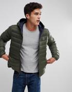 Hollister Lightweight Down Jacket Hooded In Olive - Green