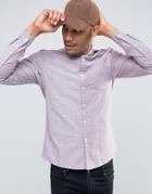 Asos Skinny Oxford Shirt In Purple - Red