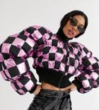 Asos Design X Christian Cowan Cropped Puffer Jacket-pink