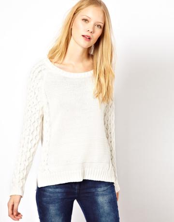 Selected Cable Knit Cotton Sweater