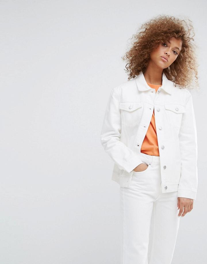 Weekday Double Denim Jacket - White
