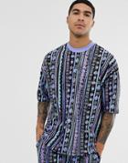 Asos Design Two-piece Oversized T-shirt With All Over Geo-tribal Print - Multi