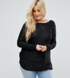 Junarose Sequin Knit Sweater - Black