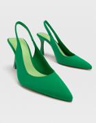 Stradivarius Slingback Heeled Shoes In Green