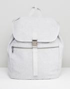 New Look Backpack With Buckle In Gray - Gray