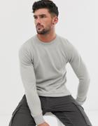 Brave Soul 100% Cotton Crew Neck Knitted Sweater In Gray