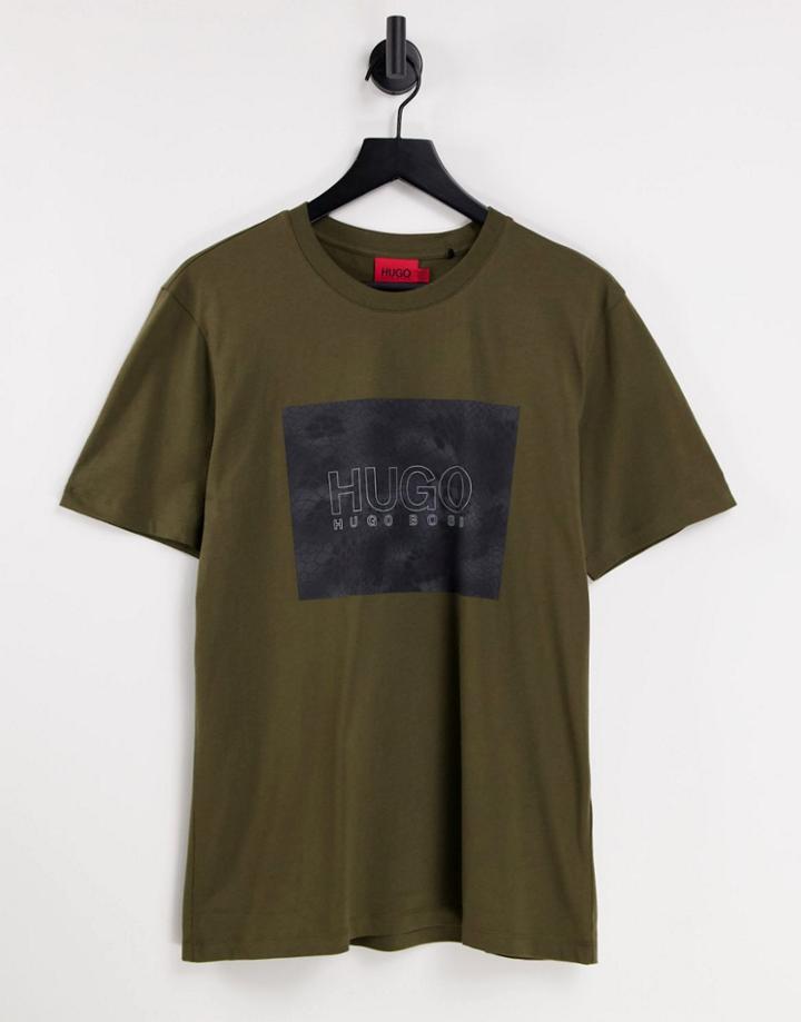 Hugo Dolive U214 Snake Box Print T-shirt In Khaki-green