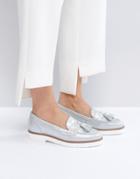 Kg By Kurt Geiger Kola Metallic Tassel Loafers - Silver