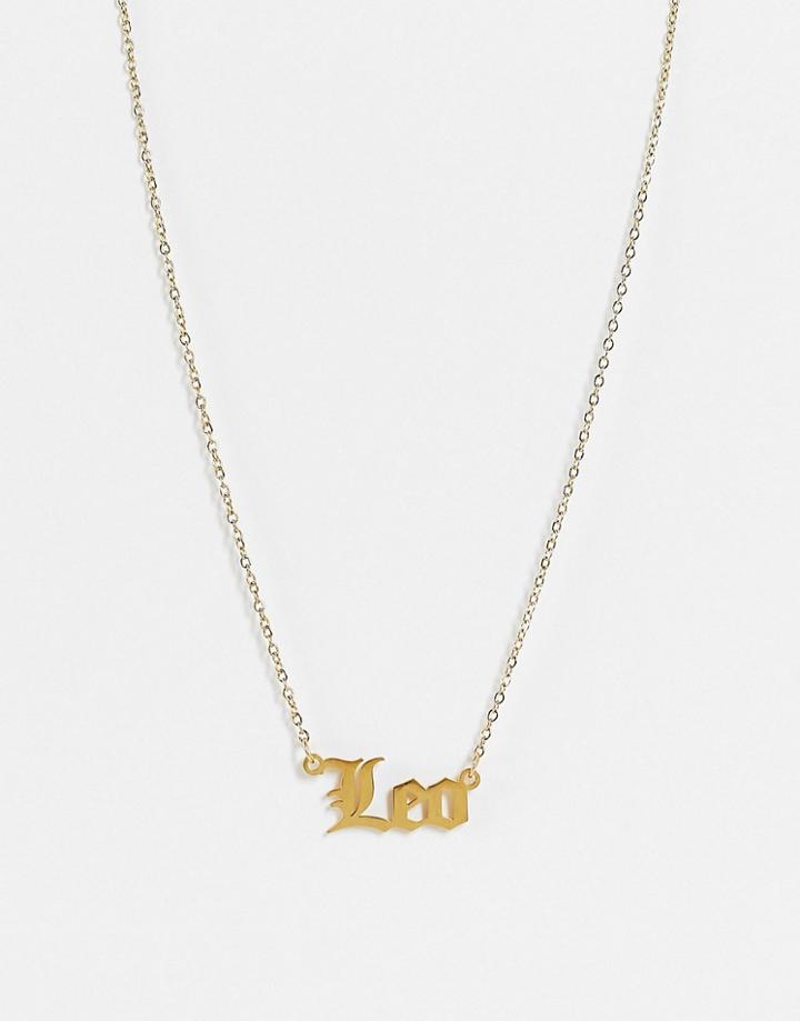 Designb London Leo Star Sign Necklace In Gold